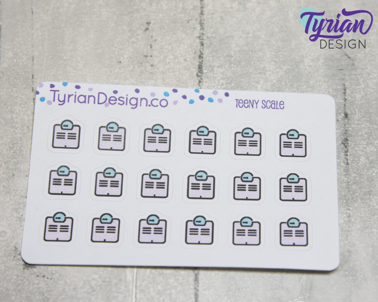 Scale Stickers | Tiny Scale stickers on mini sheet | Great for pocket planning | Scale icon sticker | Weight Tracker | White or Clear Matte