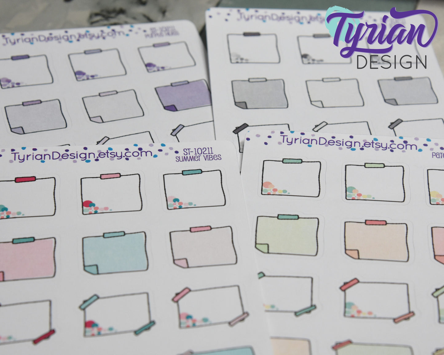 Sticky Note Stickers | 12 Stickers | Various Colors