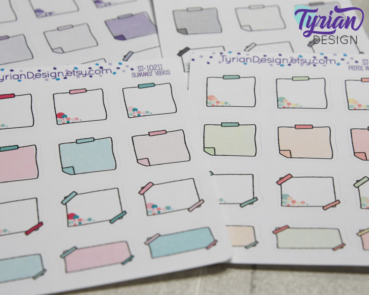 Sticky Note Stickers | 12 Stickers | Various Colors