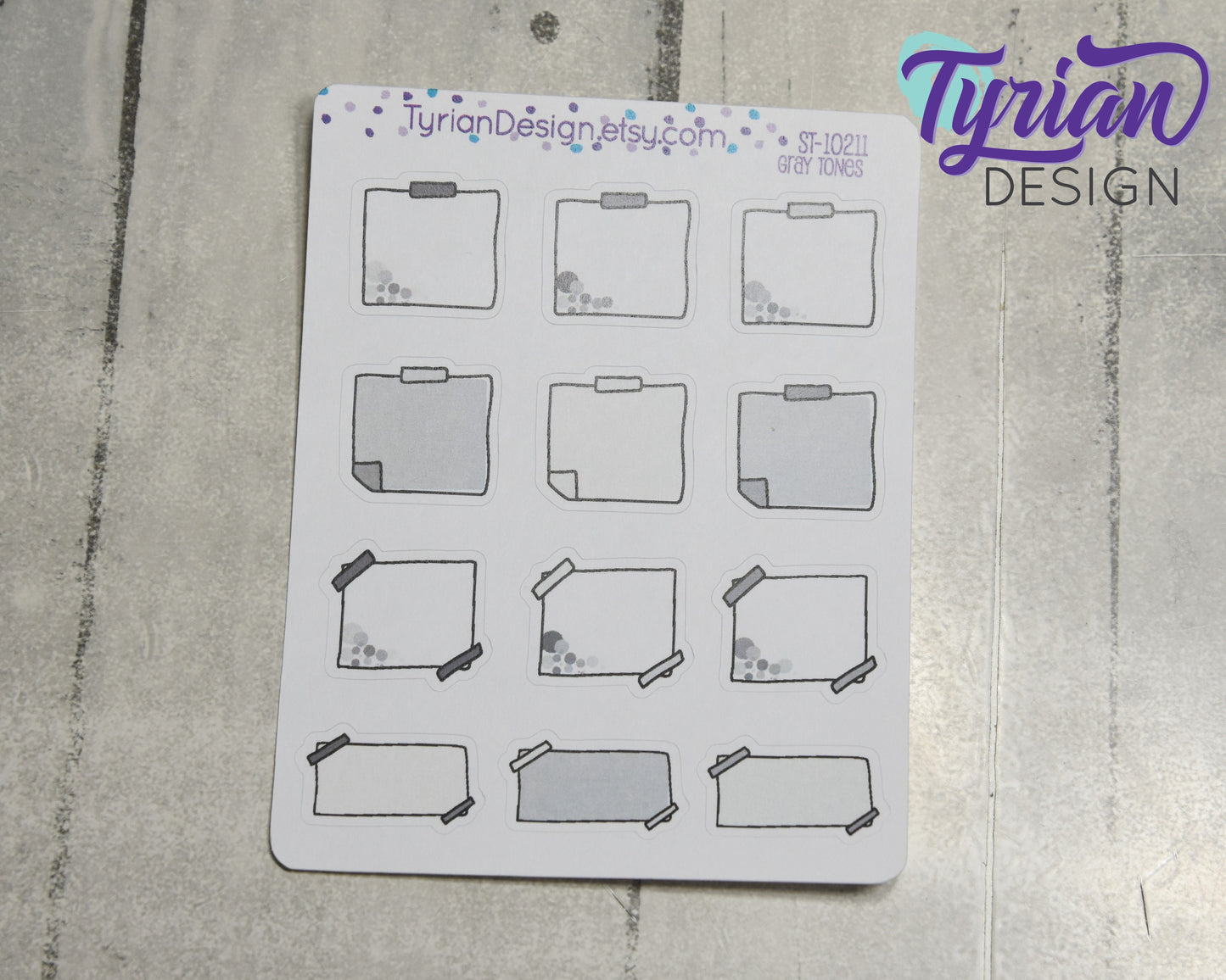 Sticky Note Stickers | 12 Stickers | Various Colors
