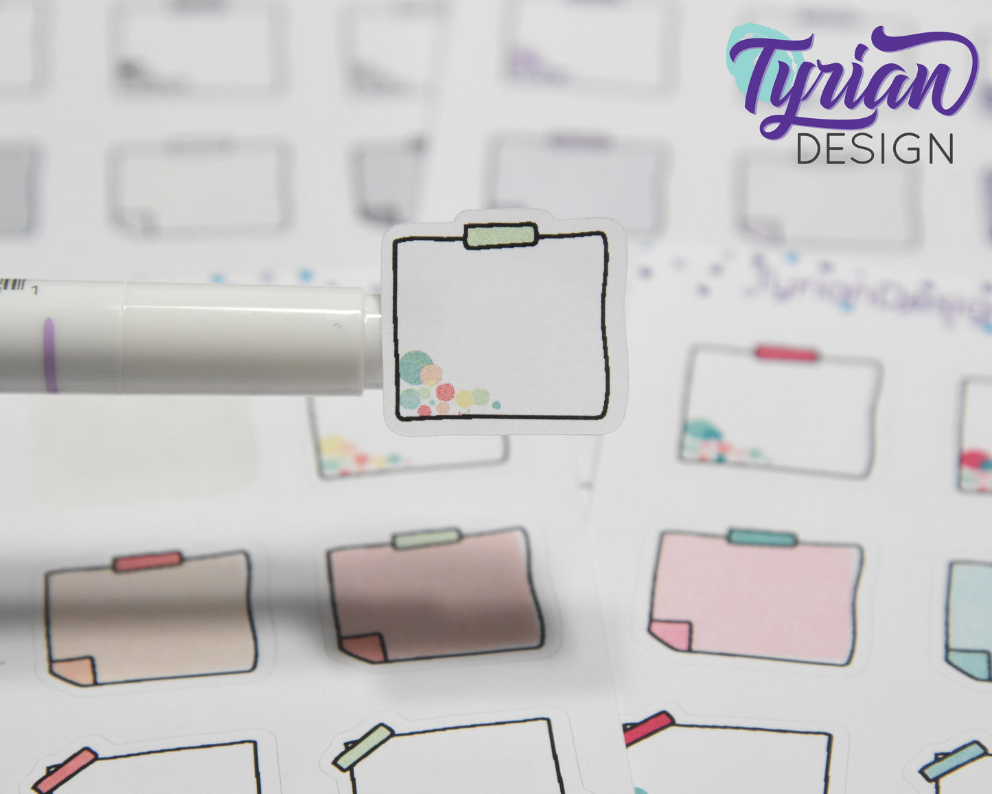 Sticky Note Stickers | 12 Stickers | Various Colors