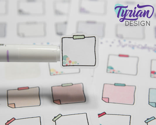 Sticky Note Stickers | 12 Stickers | Various Colors
