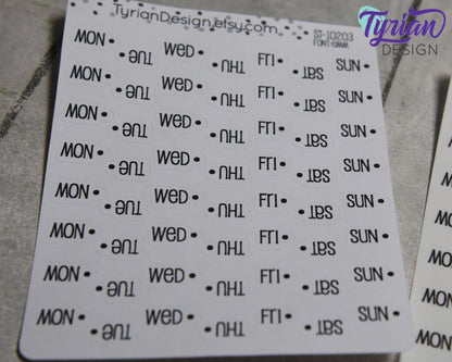 Days of the week Stickers | 56 Stickers | Emm Font
