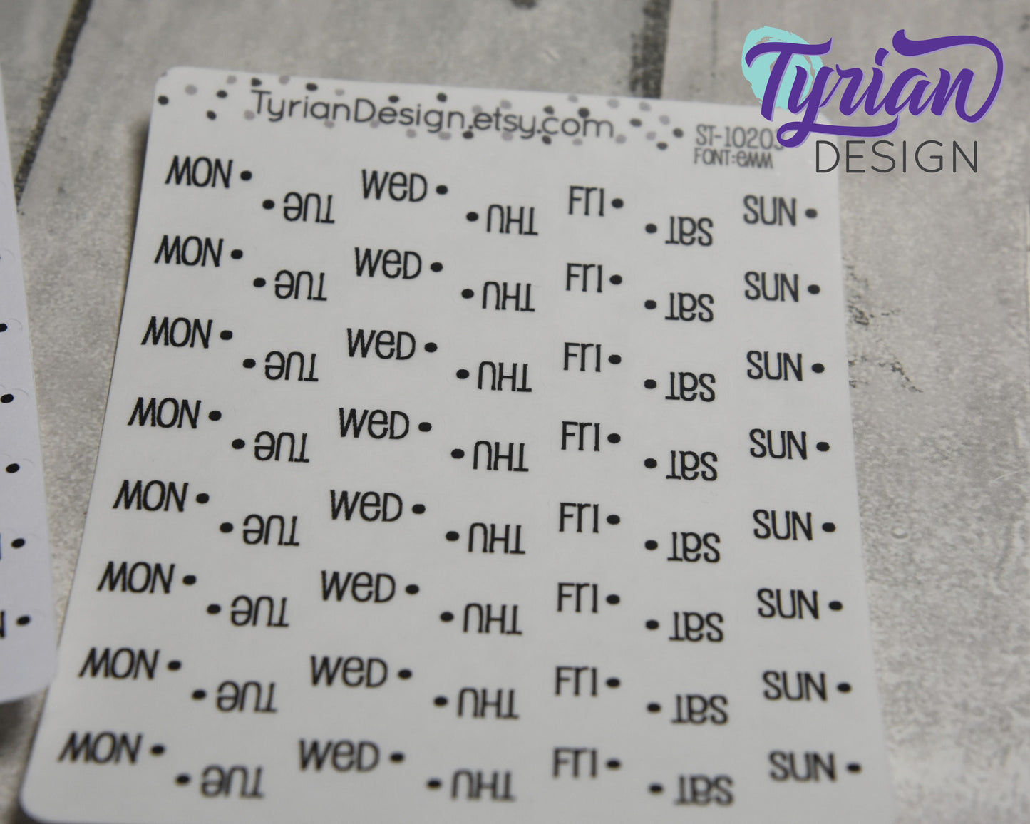Days of the week Stickers | 56 Stickers | Emm Font