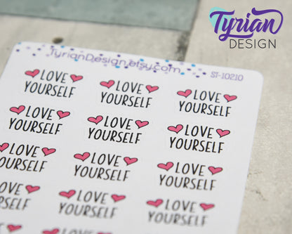 Love Yourself Stickers | 15 Stickers | .92 x .63" each