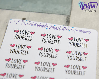 Love Yourself Stickers | 15 Stickers | .92 x .63" each