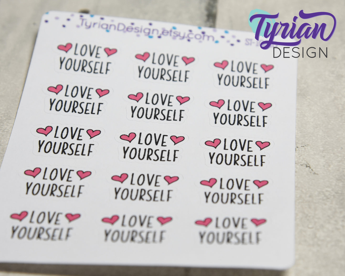 Love Yourself Stickers | 15 Stickers | .92 x .63" each