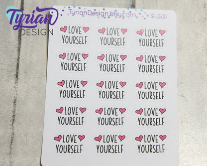Love Yourself Stickers | 15 Stickers | .92 x .63" each