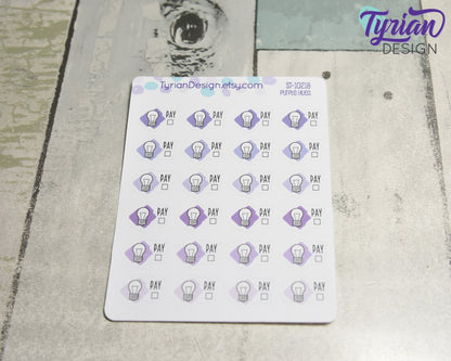Electricity Icon Stickers | 24 Stickers | .75" x .5" Each