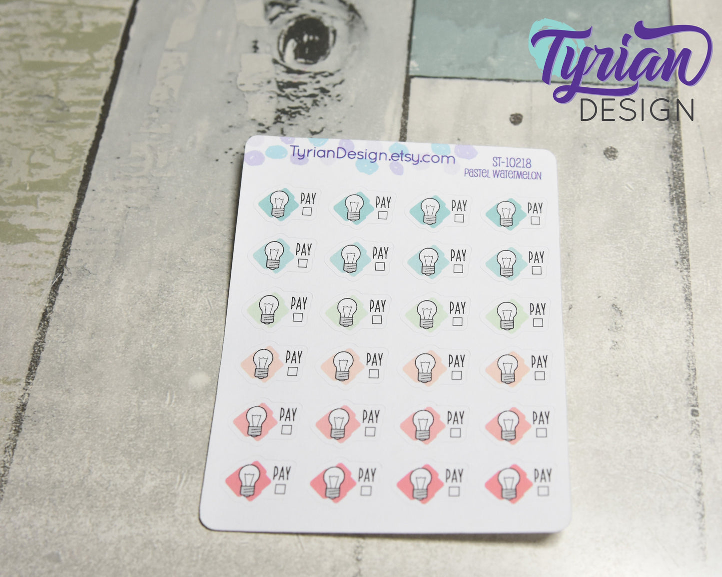 Electricity Icon Stickers | 24 Stickers | .75" x .5" Each