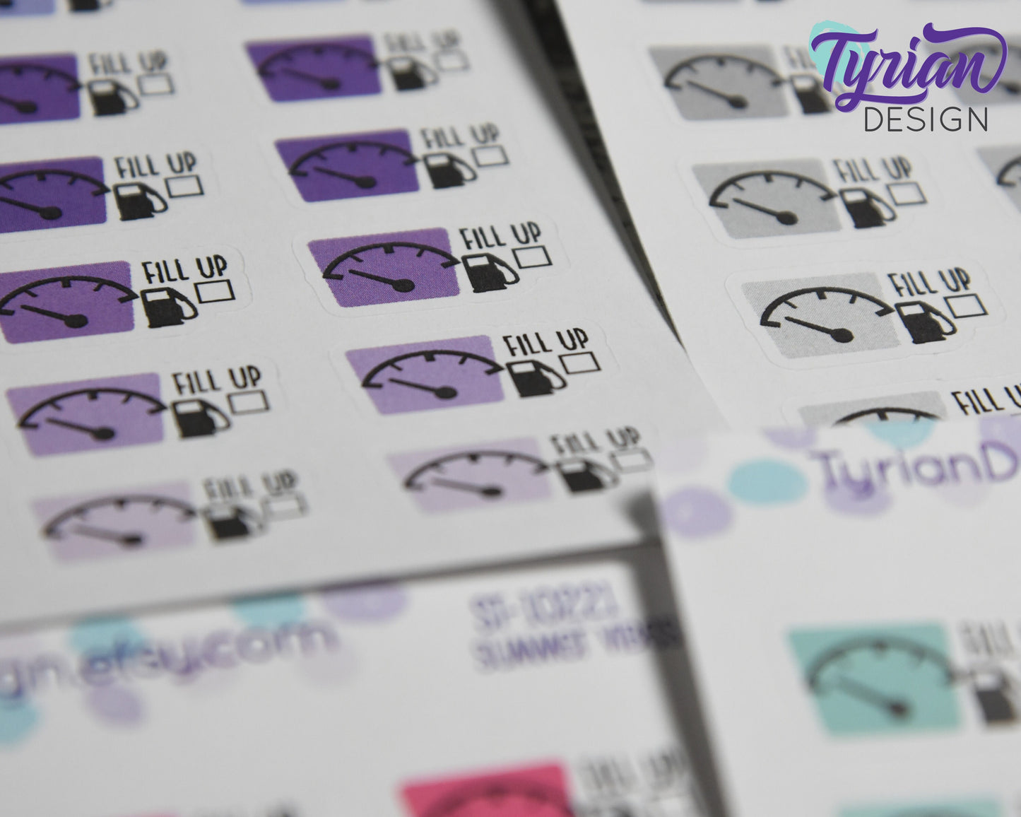 Fuel Icon Stickers | 18 Stickers |  .9 x .5" each.