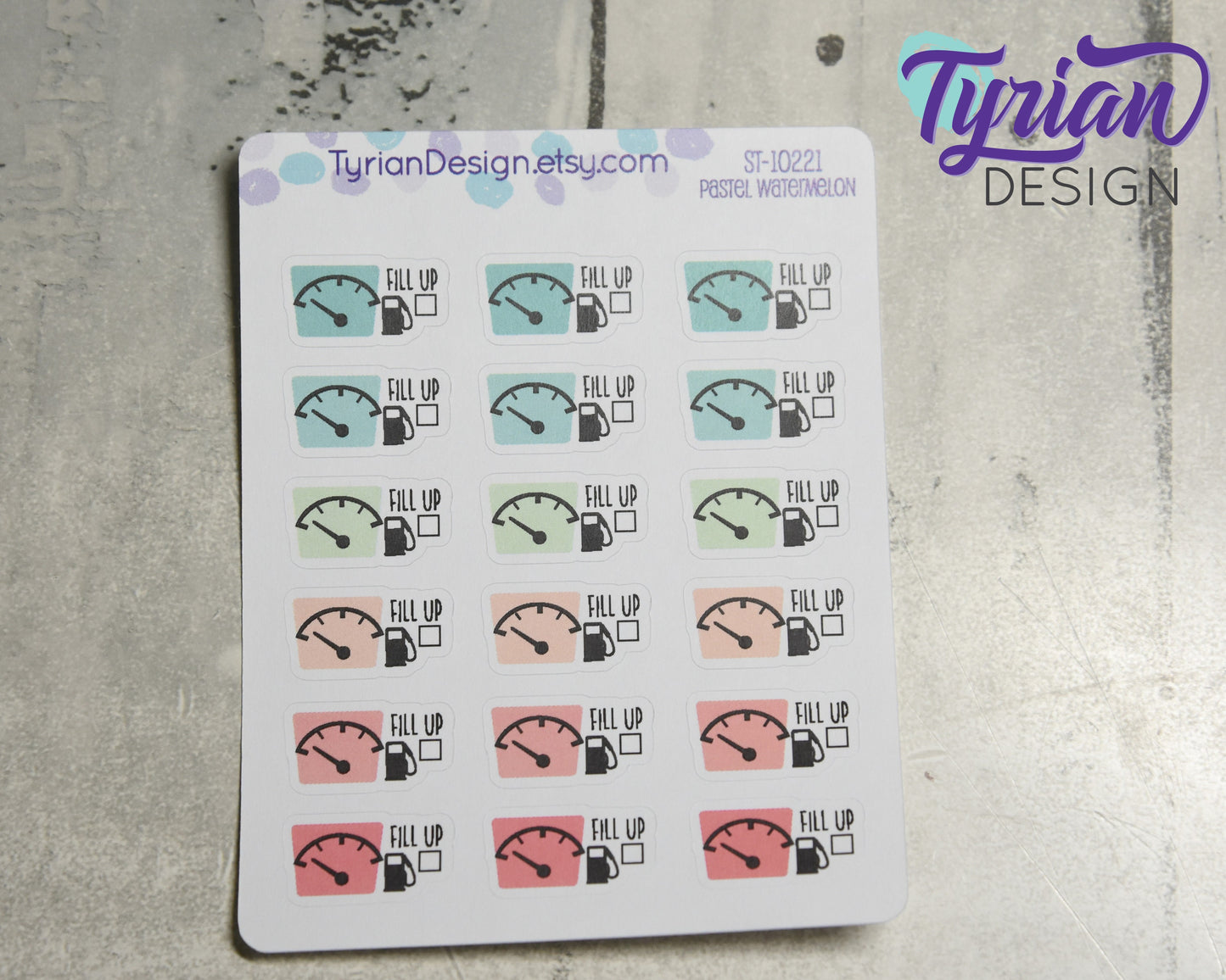 Fuel Icon Stickers | 18 Stickers |  .9 x .5" each.