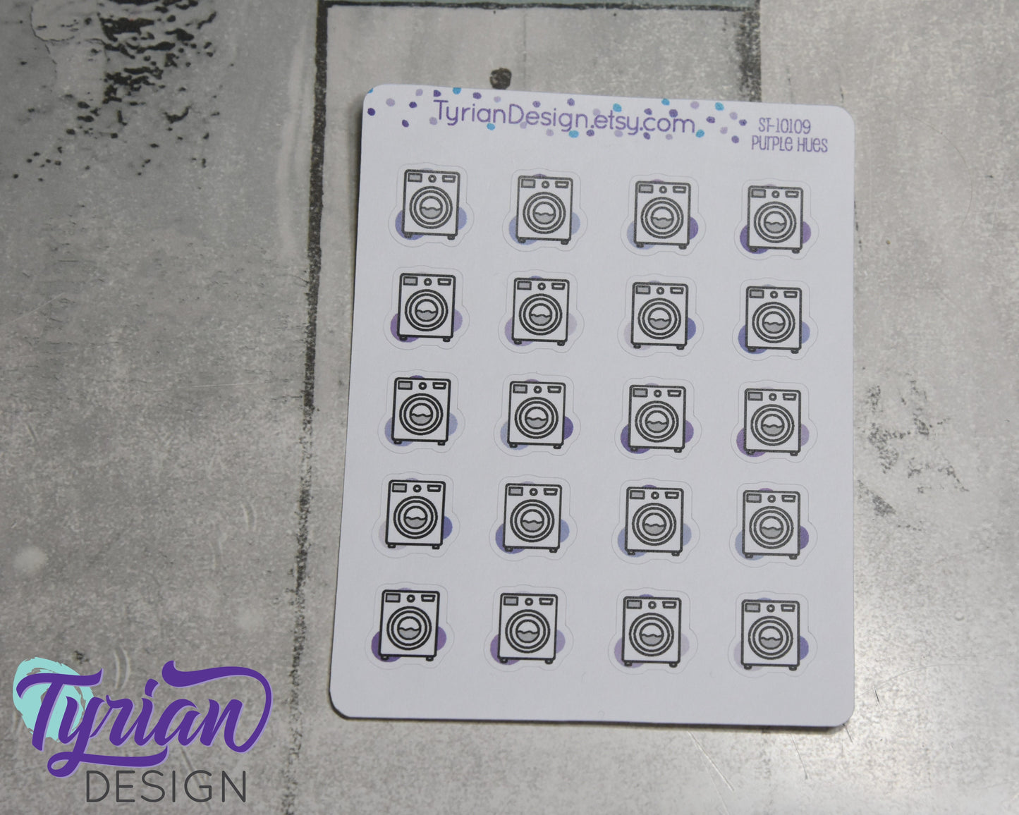 Laundry Icon, Washing Stickers. Clothes, Different color options. stickers for Planners, journals and calendars sticker sheet