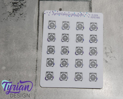 Laundry Icon, Washing Stickers. Clothes, Different color options. stickers for Planners, journals and calendars sticker sheet