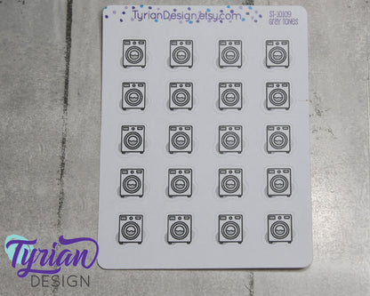 Laundry Icon, Washing Stickers. Clothes, Different color options. stickers for Planners, journals and calendars sticker sheet