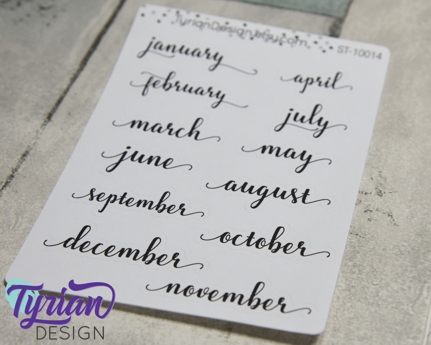 January - December Monthly Stickers  | Foil Options