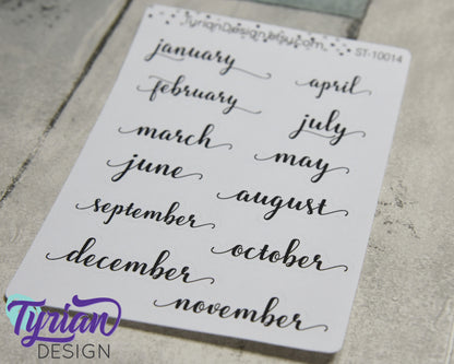 January - December Monthly Stickers  | Foil Options