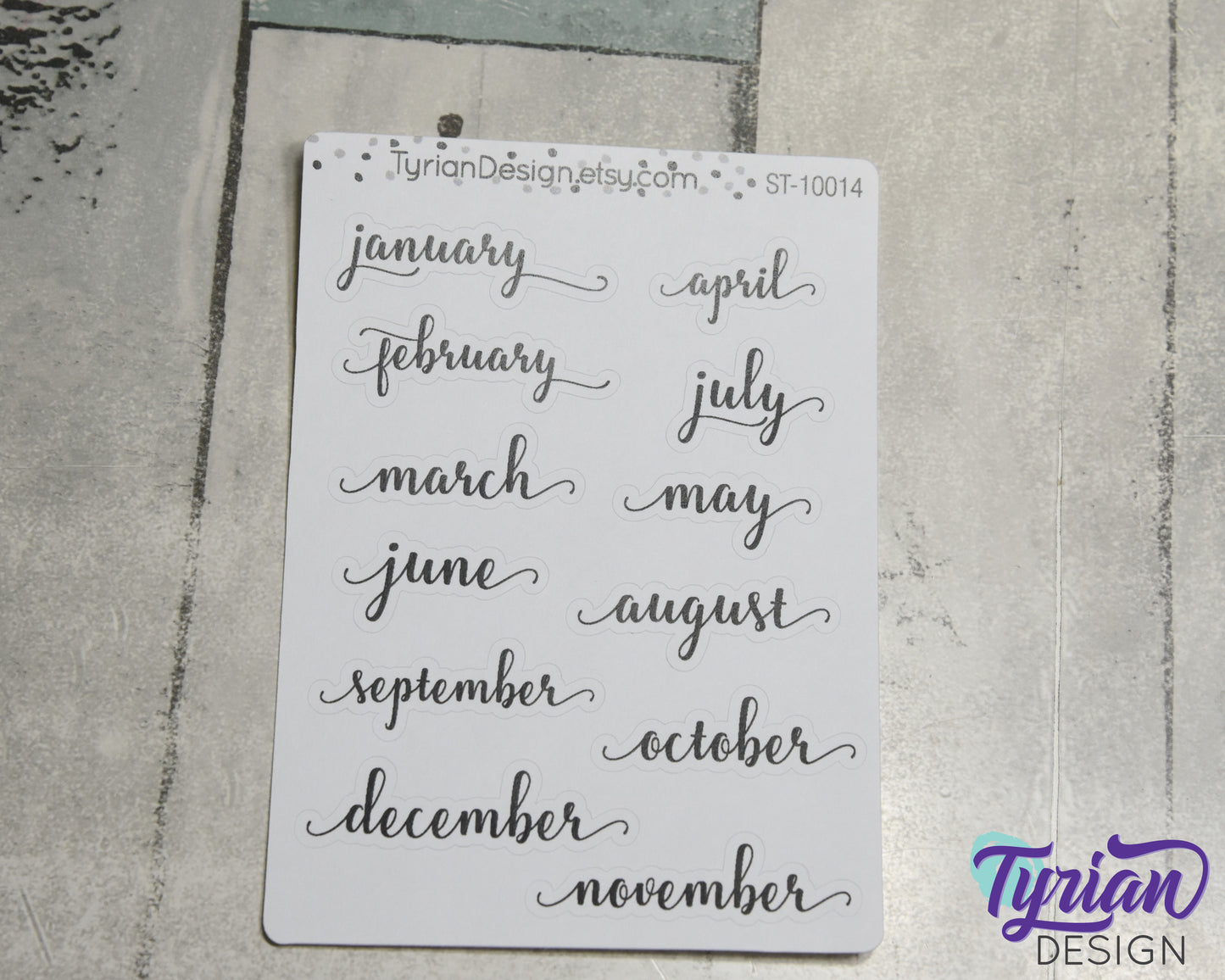January - December Monthly Stickers  | Foil Options