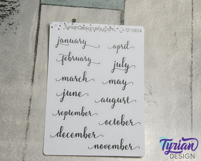 January - December Monthly Stickers  | Foil Options