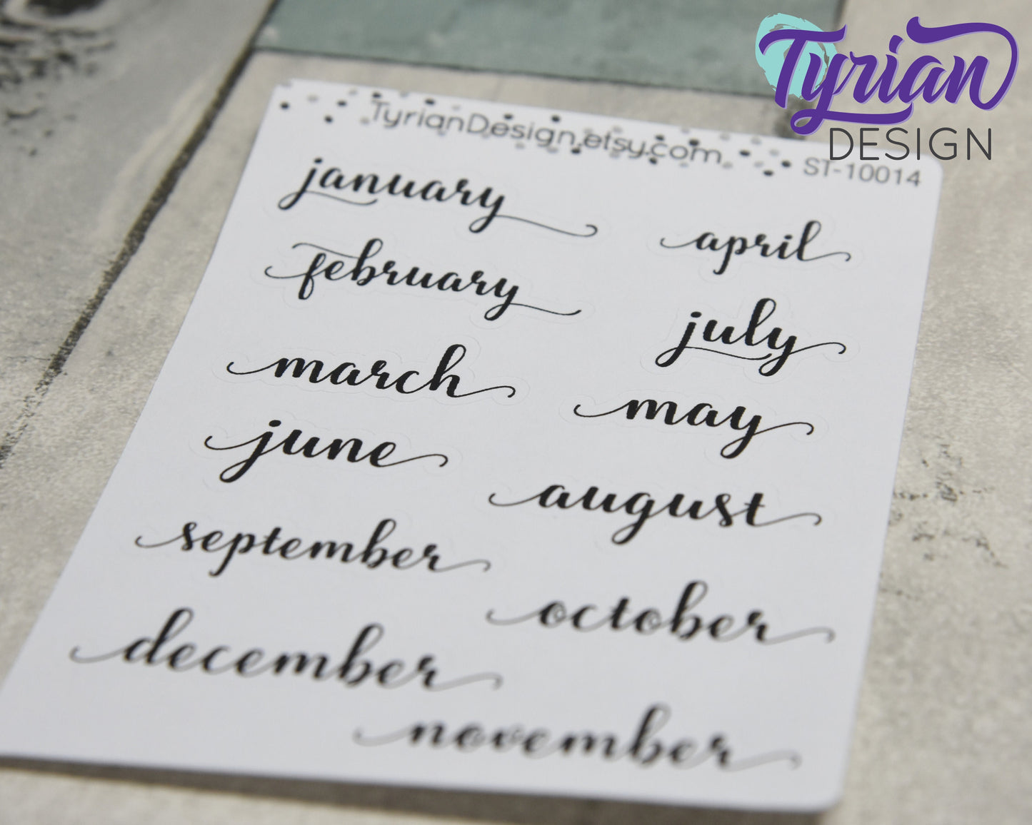January - December Monthly Stickers  | Foil Options