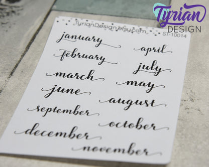 January - December Monthly Stickers  | Foil Options