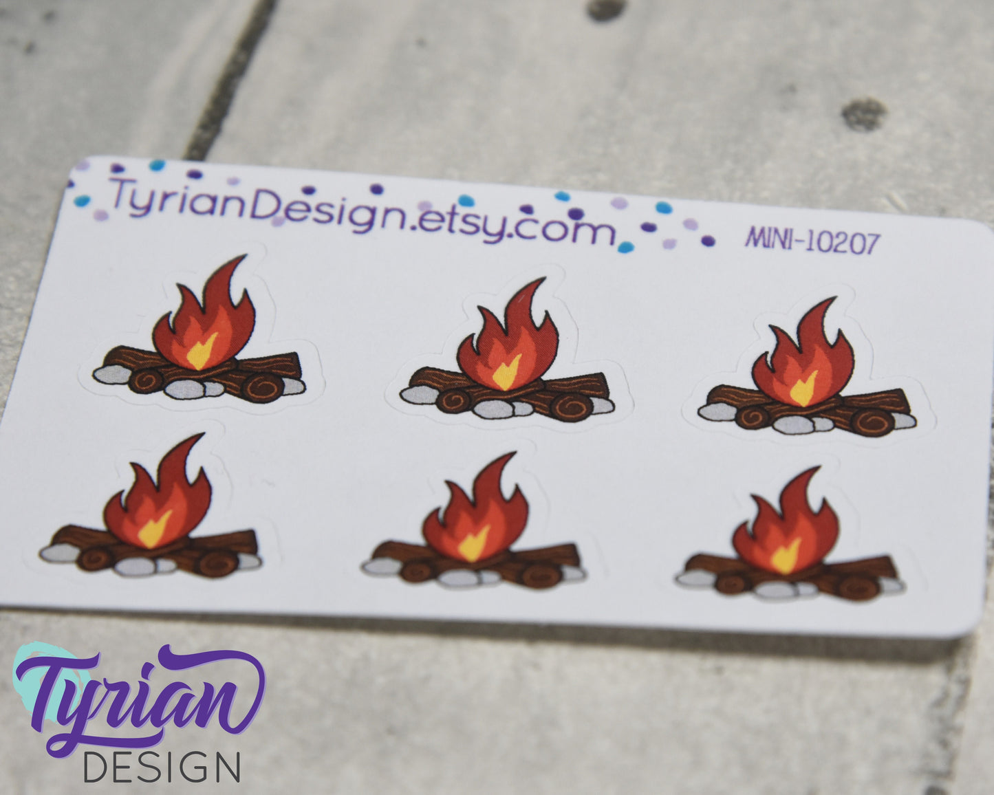 Hand Drawn Camp Fire Stickers. Are you ready for bon fires? Fire pit stickers Great for Planners, journals and calendars. Mini Sticker sheet