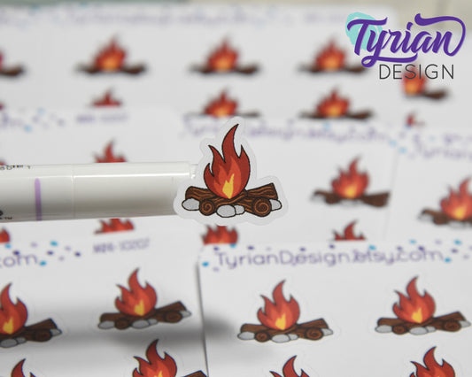 Hand Drawn Camp Fire Stickers. Are you ready for bon fires? Fire pit stickers Great for Planners, journals and calendars. Mini Sticker sheet