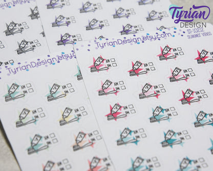 AM PM Tooth brushing Stickers. | 22 Stickers | .75 x .6" each.