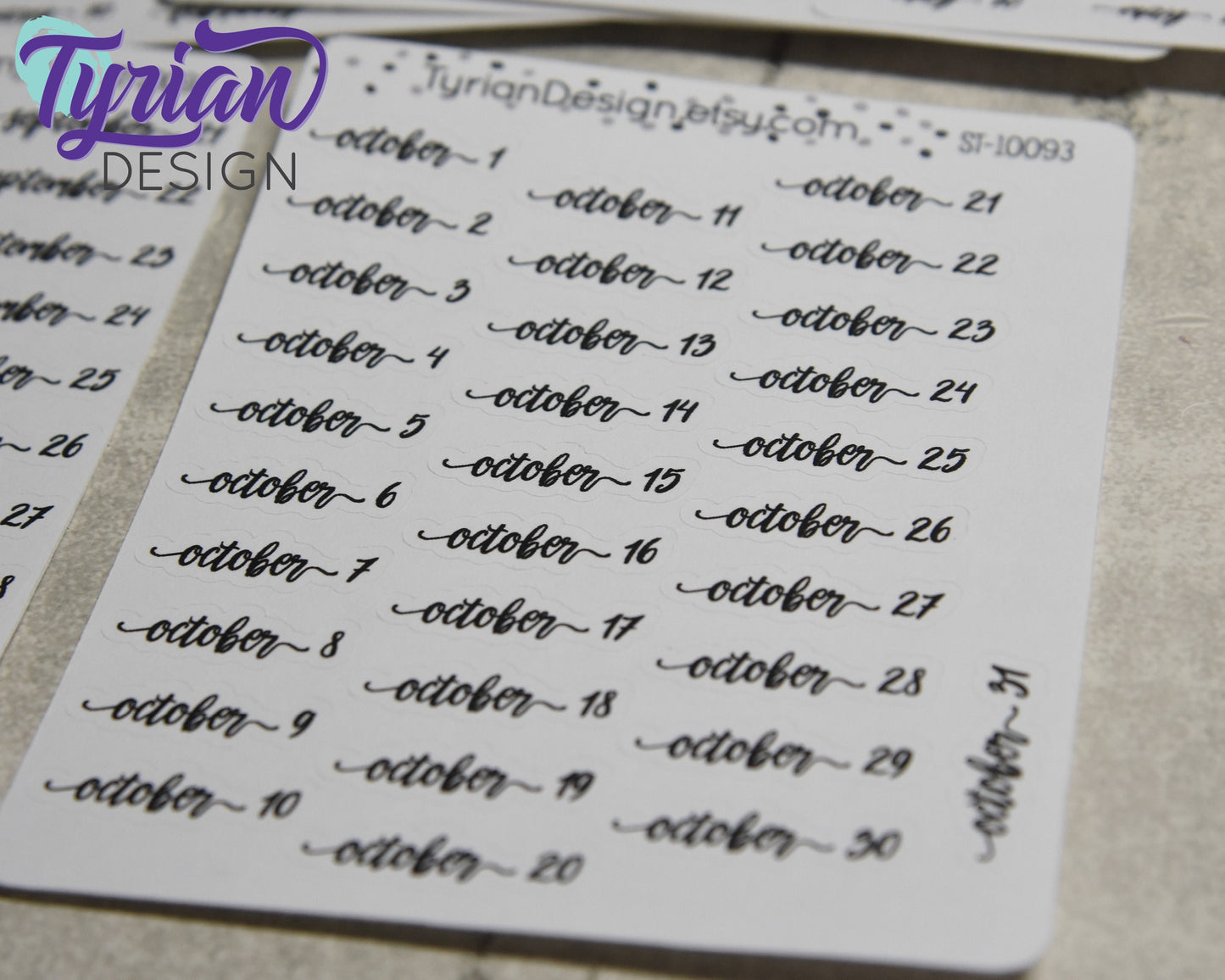 Monthly Days Stickers | Gigi Font | All Year Available