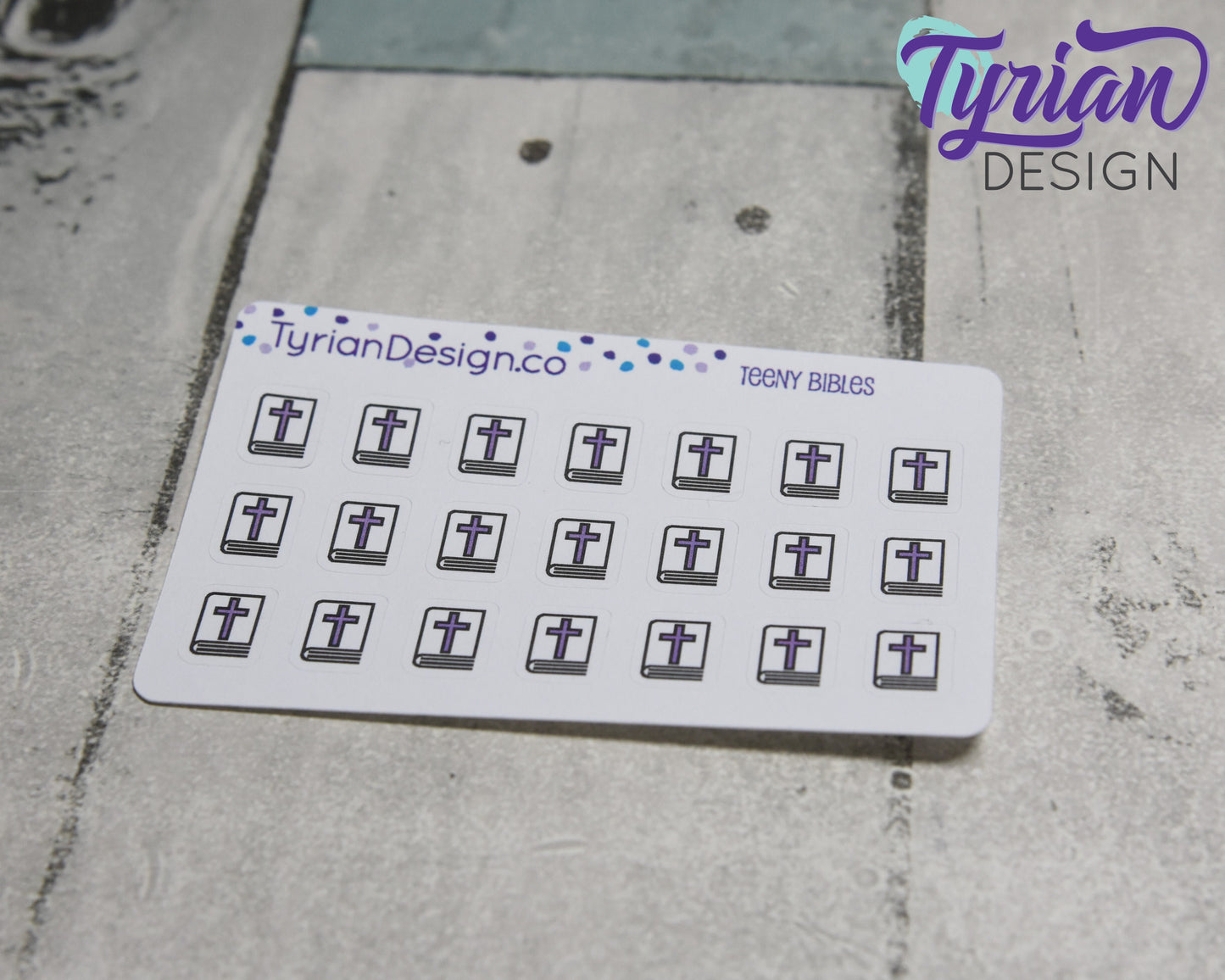 Bible Stickers | Tiny Bible stickers on a mini sheet | Great for pocket planning | Bible icon sticker | Bible Study | White or Clear Matte