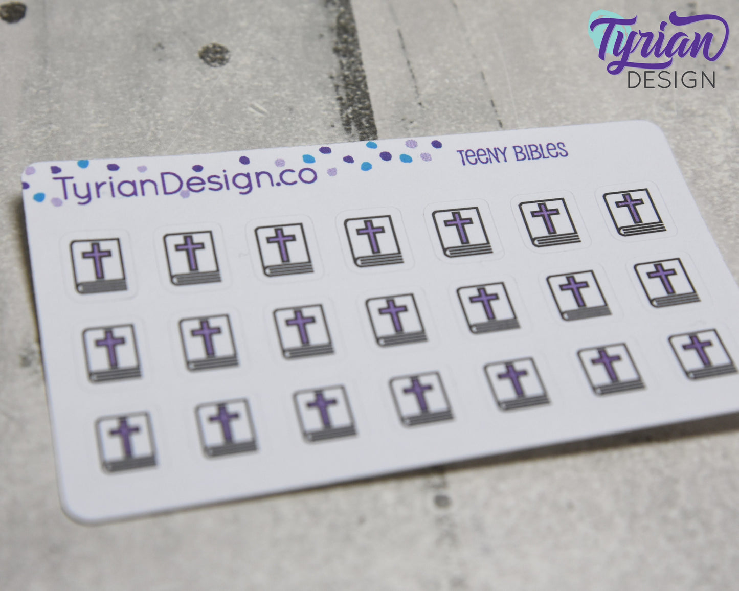 Bible Stickers | Tiny Bible stickers on a mini sheet | Great for pocket planning | Bible icon sticker | Bible Study | White or Clear Matte