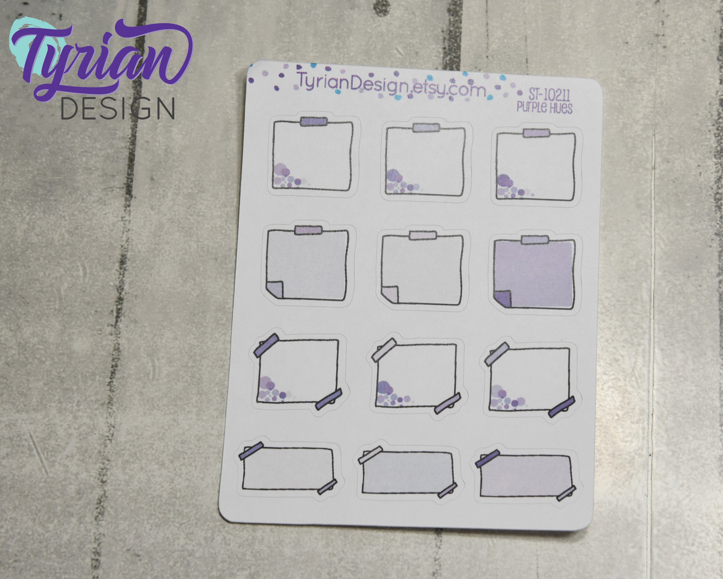 Sticky Note Stickers | 12 Stickers | Various Colors