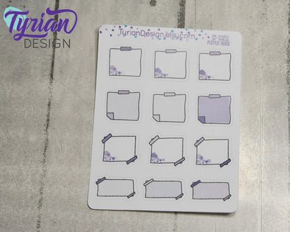 Sticky Note Stickers | 12 Stickers | Various Colors