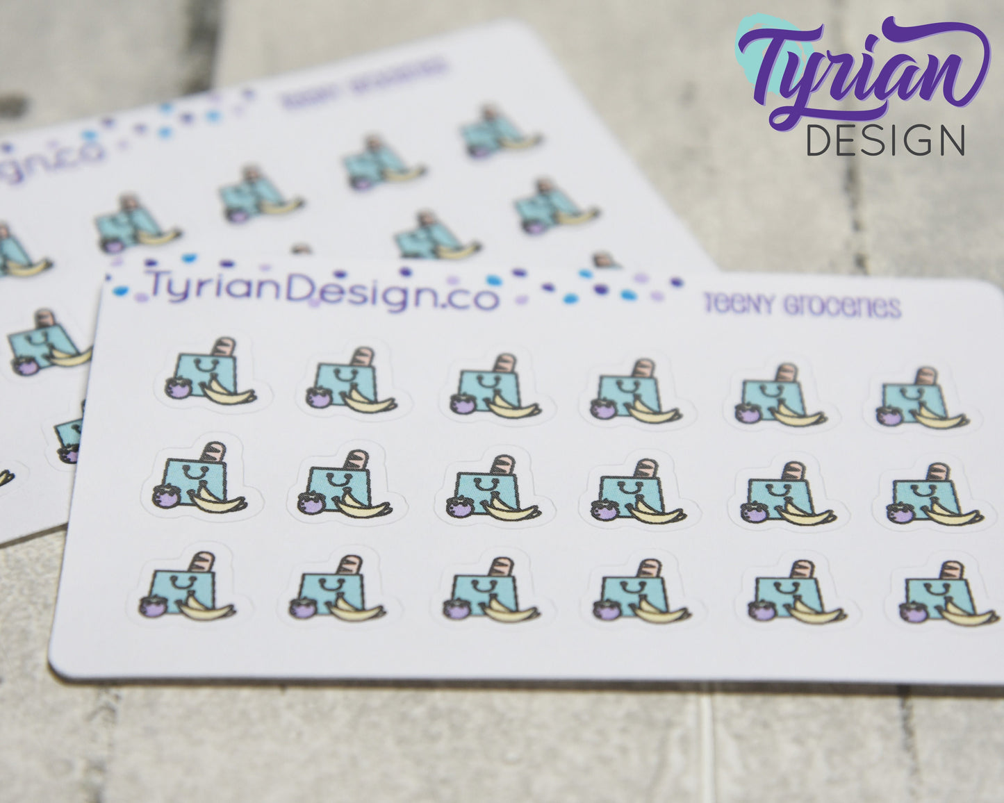 Groceries Stickers | 18 Stickers | .4 x .4" each