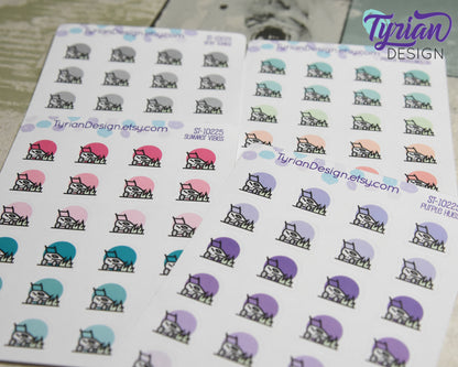 Lawn Mowing Icon Stickers | 24 Stickers |  .6 x .6" each.