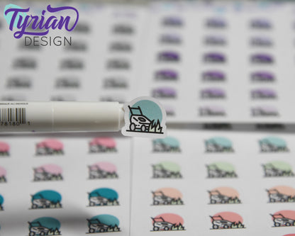 Lawn Mowing Icon Stickers | 24 Stickers |  .6 x .6" each.