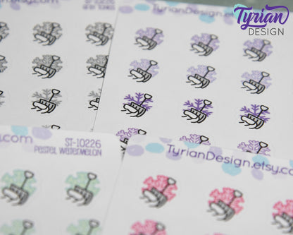 Snow shovel Icon Stickers | 20 Stickers |  .6 x .6" each.