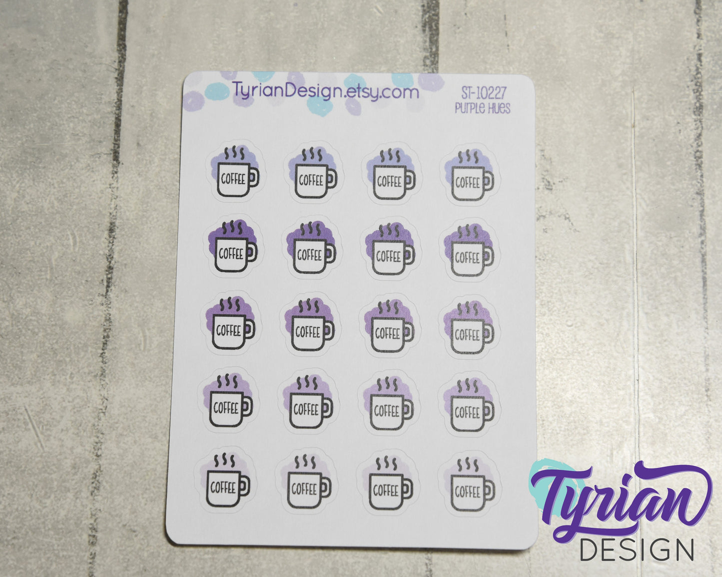 Coffee Icon Stickers |  20 Stickers | .6 x .6" each.