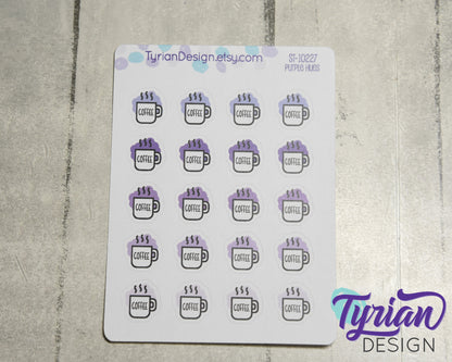 Coffee Icon Stickers |  20 Stickers | .6 x .6" each.