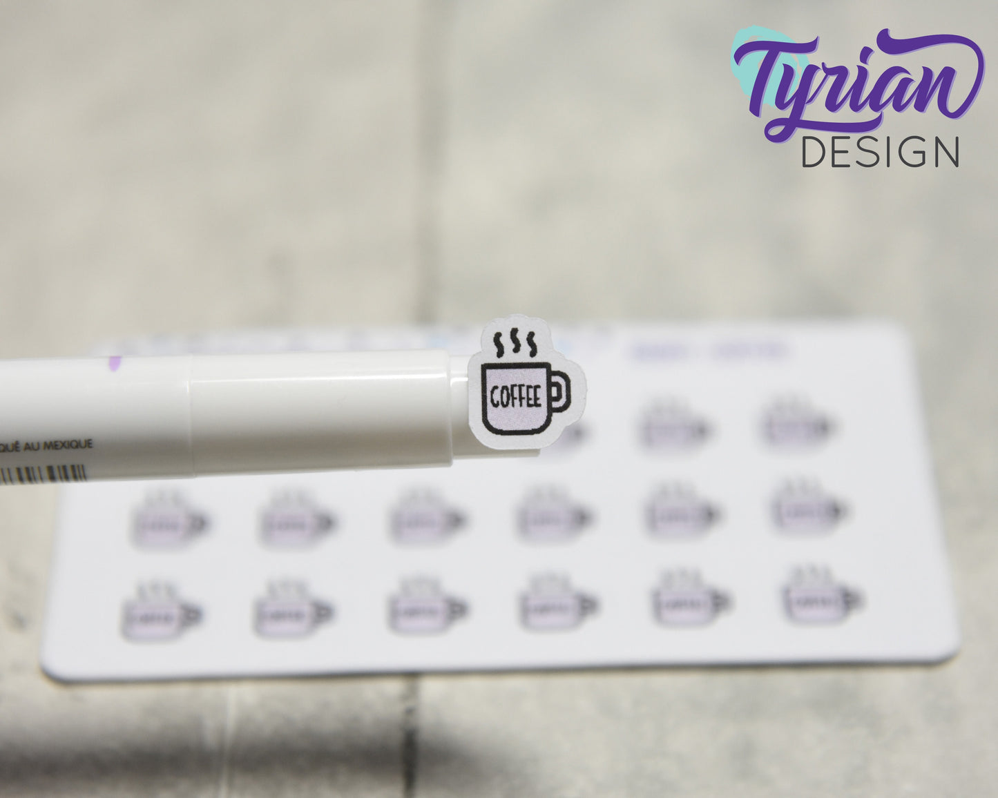 Coffee Icon Stickers |Tiny Coffee Mug on a mini sheet| Good morning Coffee | Icon Sticker | pocket planning | White or Clear Matte