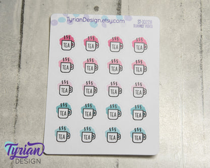 Tea Icon Stickers | 20 Stickers | .6 x .6" each.