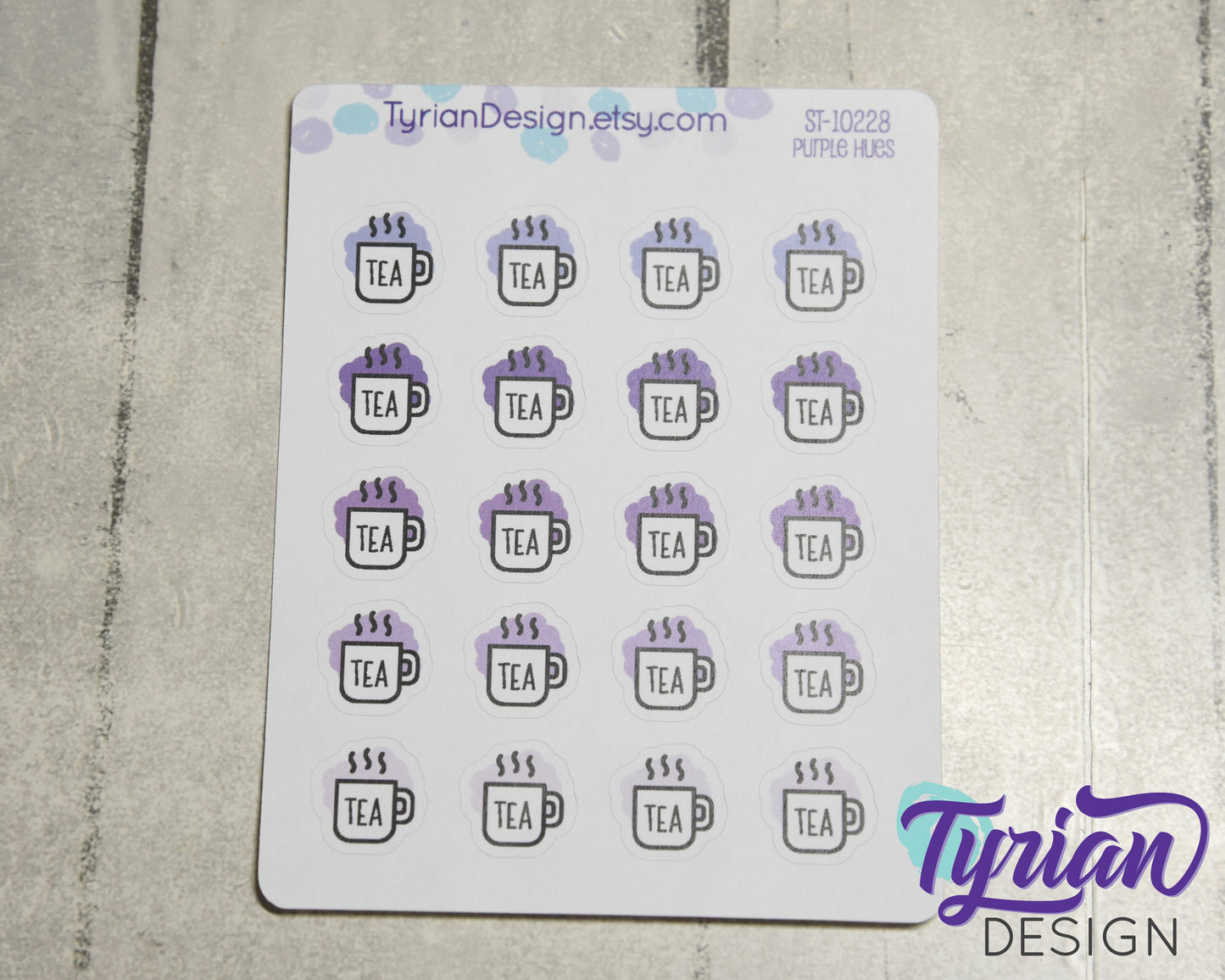 Tea Icon Stickers | 20 Stickers | .6 x .6" each.