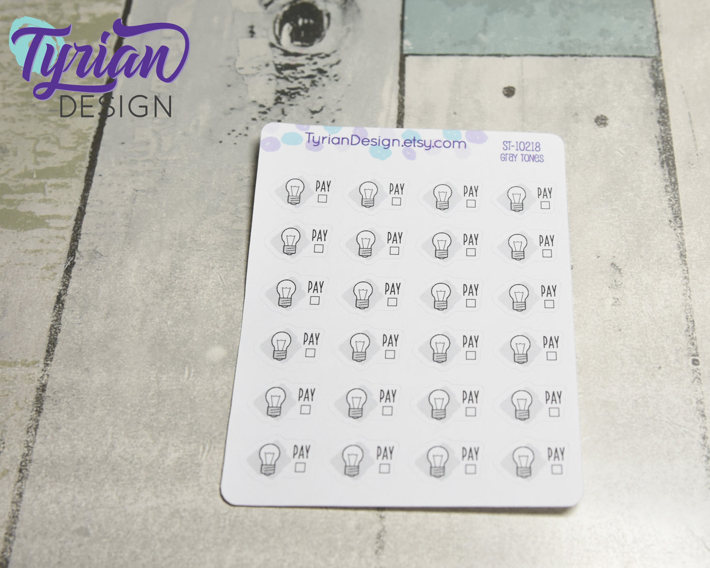 Electricity Icon Stickers | 24 Stickers | .75" x .5" Each