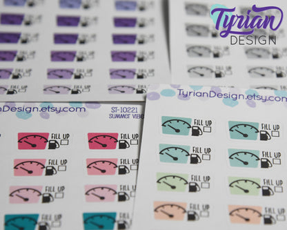 Fuel Icon Stickers | 18 Stickers |  .9 x .5" each.