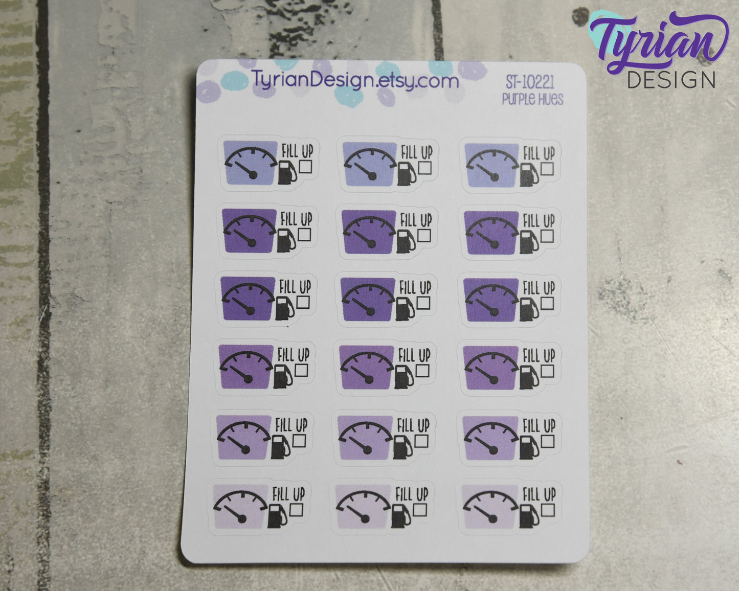 Fuel Icon Stickers | 18 Stickers |  .9 x .5" each.