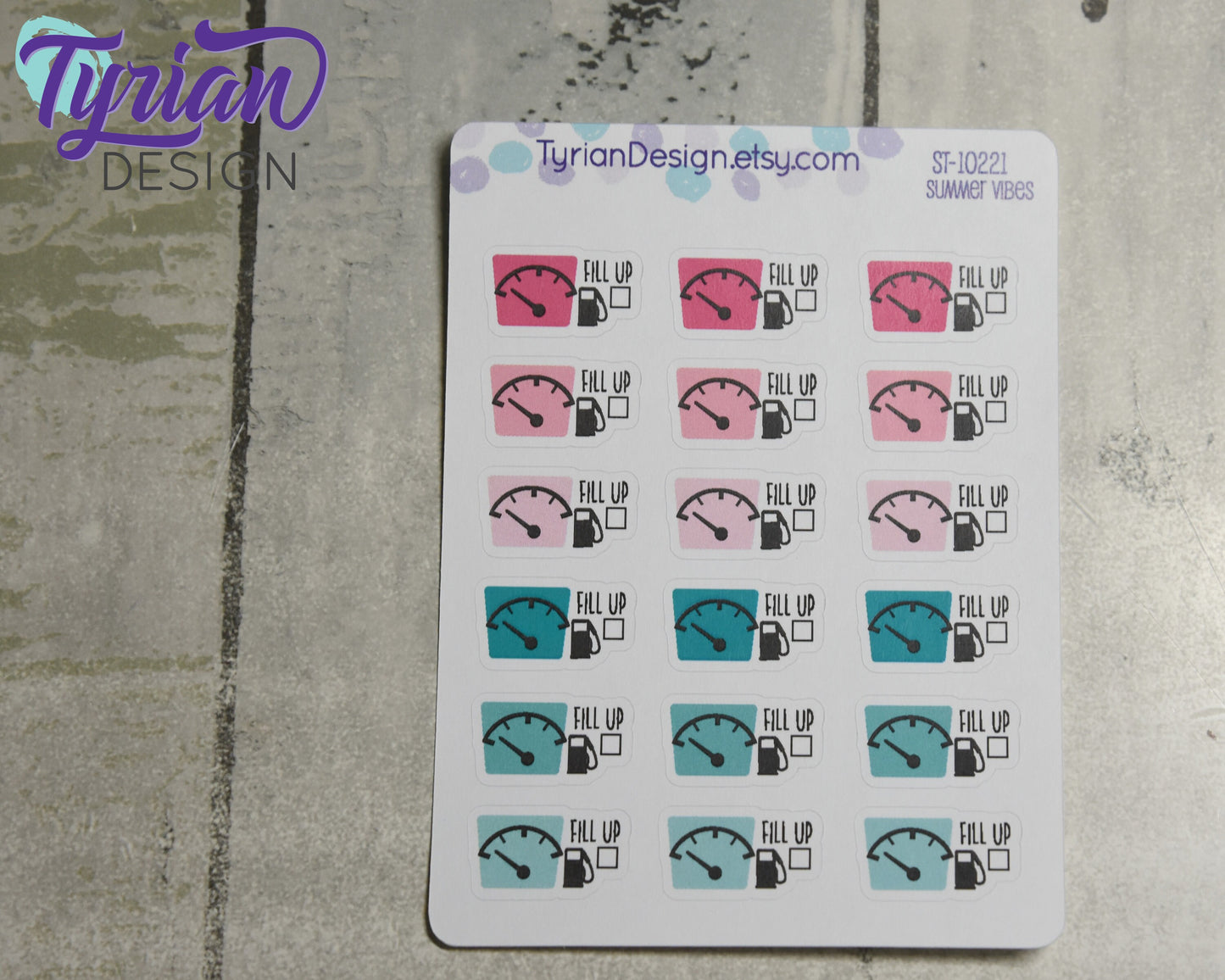 Fuel Icon Stickers | 18 Stickers |  .9 x .5" each.