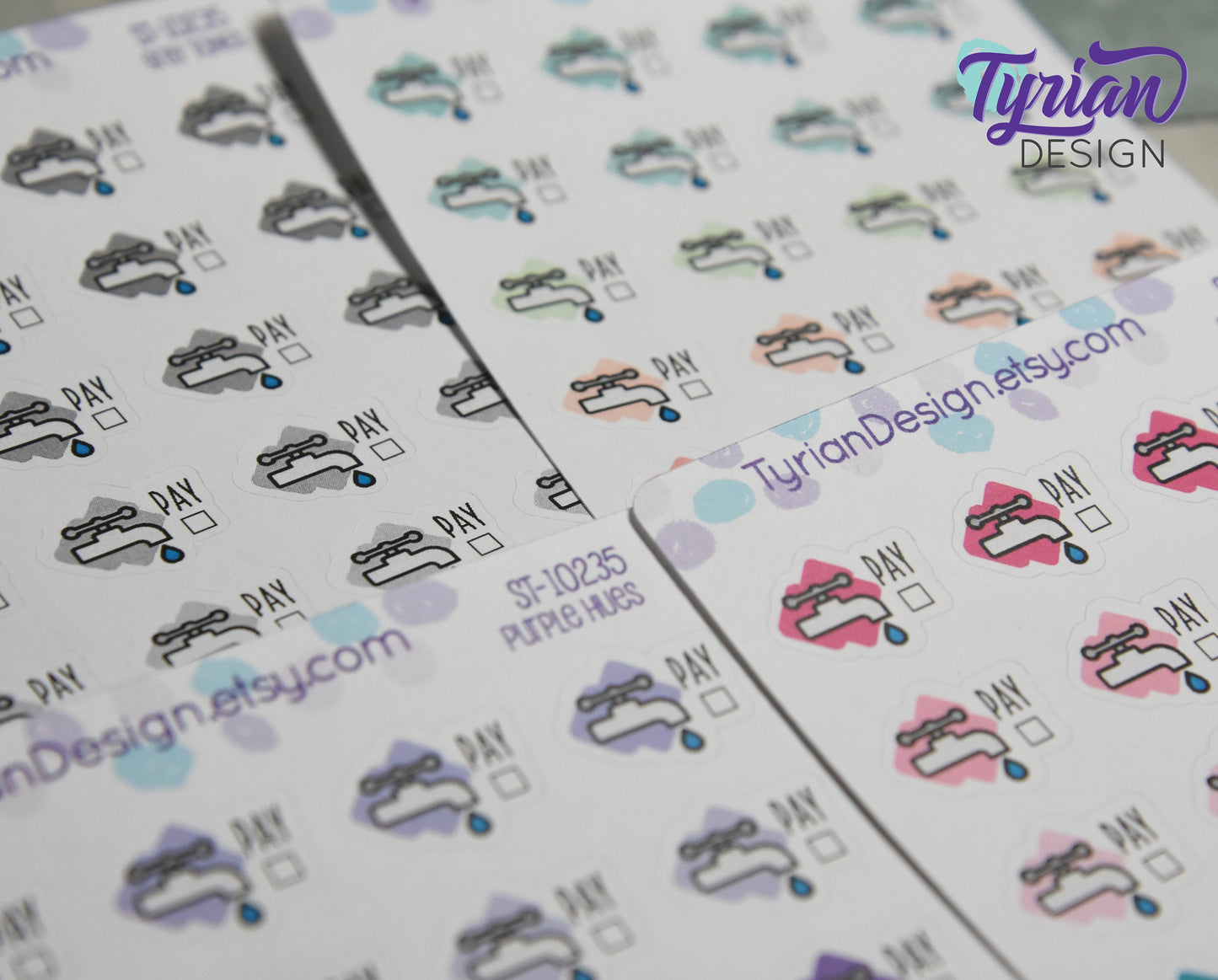 Water Payment Stickers | 24 Stickers | 75 x .5  each