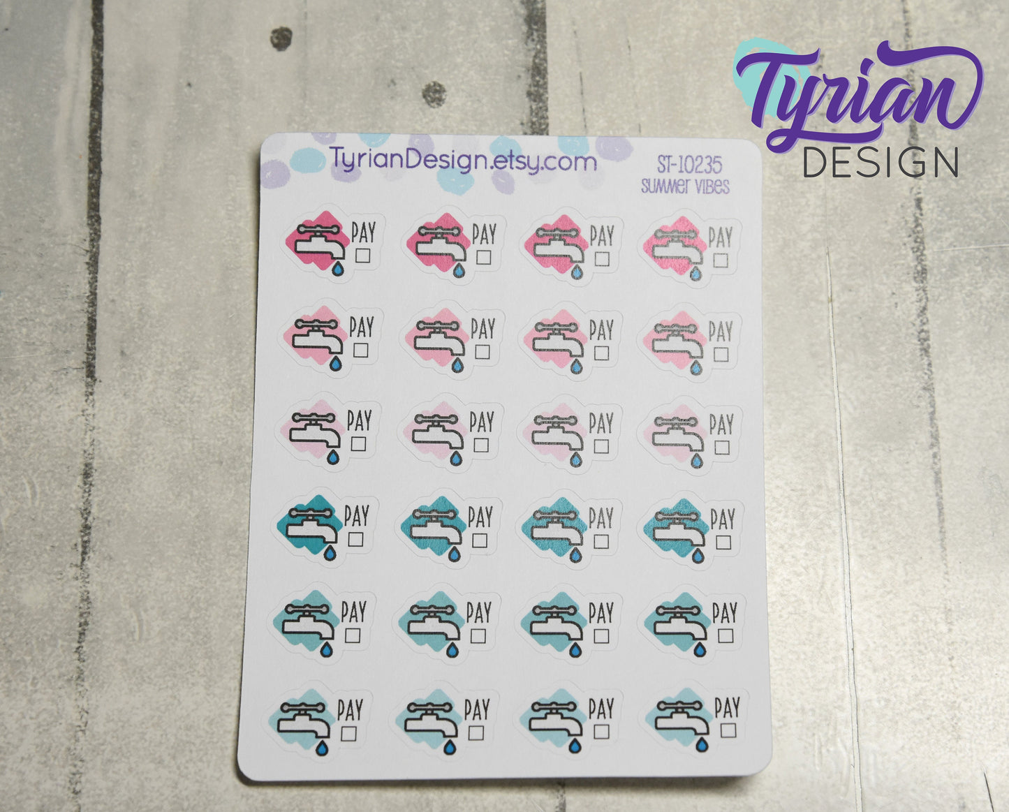 Water Payment Stickers | 24 Stickers | 75 x .5  each