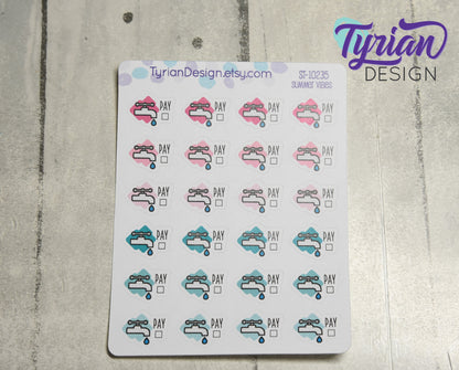 Water Payment Stickers | 24 Stickers | 75 x .5  each