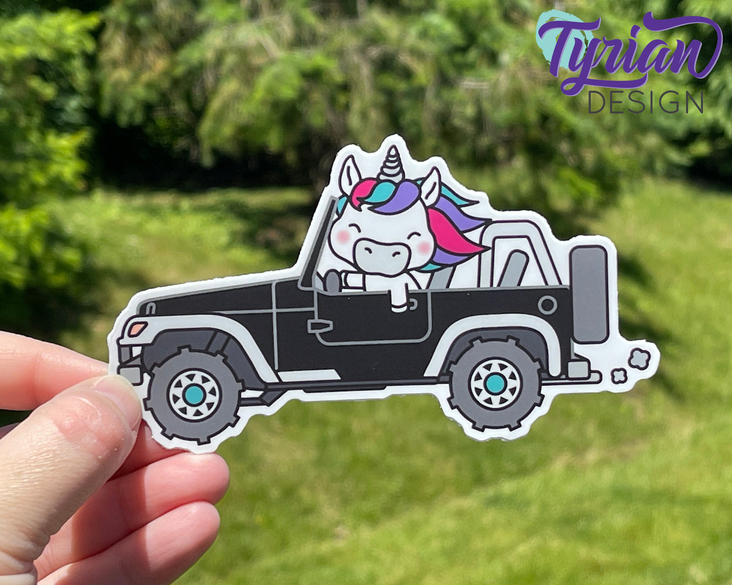Unicorn in a  Black Vehicle Vinyl Sticker | 5" x 3" Each